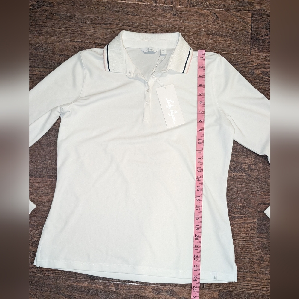 NWT Lady Hagen Long Sleeve Golf Polo UPF 50+ in White - Picture 7 of 7